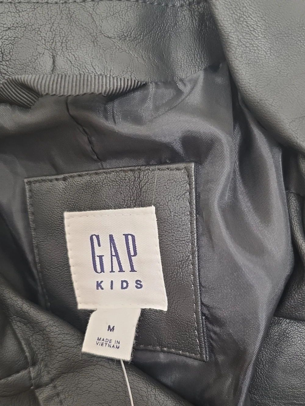 GAP - Kids Black Faux Leather Moto Jacket. Size 8. NWT
